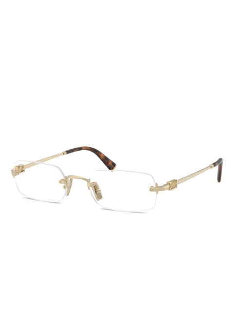 Miu Miu Eyewear rimless rectangle-frame glasses Gold MU50YV