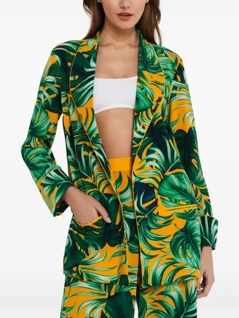 MYSTIQUE leaf-print blazer Green BZC2055