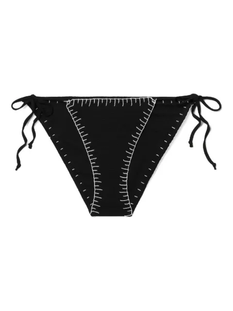 Marysia contrast-stitching bikini bottoms Black SB148BLACKCOCONUTEMBROIDERY