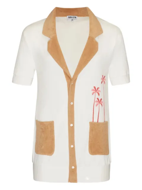 SEROYA Bobby cardigan White SR023904CAMELPALMLOGO