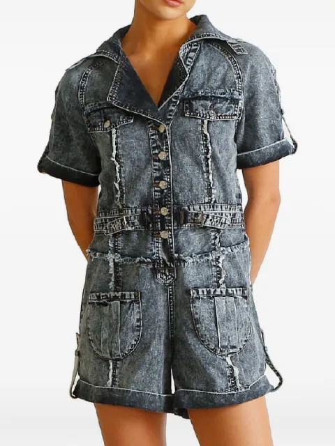 IXIAH Asha frayed playsuit Blue 21215014INDIGO