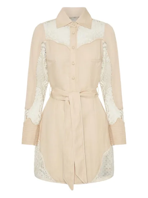 IXIAH lace-embroidered mini dress Neutrals 22180521