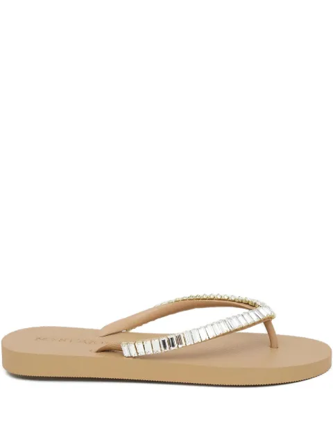 MYSTIQUE Oxnard crystal-embellished flip flops Neutrals 26NUDECLEAR