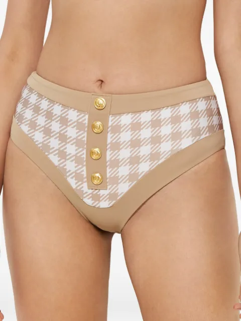 Beach Riot Isle houndstooth button bikini bottoms Neutrals BR11124S2TAUH