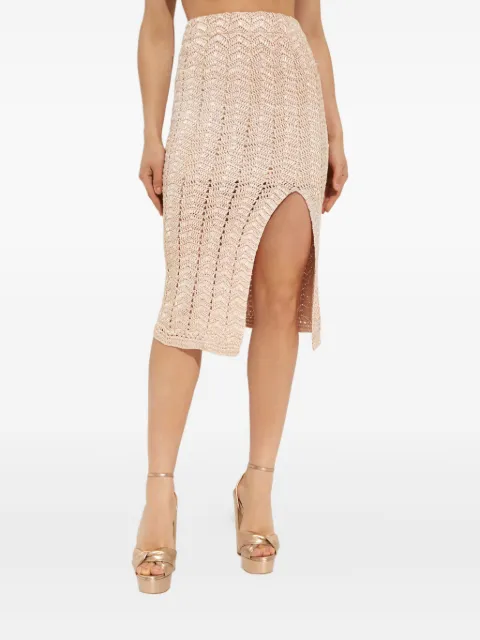 LoveShackFancy lace midi skirt Neutrals LK8441051SAND0