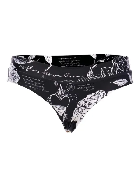Agua By Agua Bendita Sydelle printed bikini bottom Black SYDELLETHOUGHTSWHITE