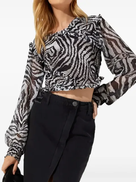One Teaspoon zebra-pattern blouse Black 24683CBLACKGREY
