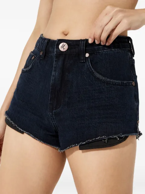 One Teaspoon The One raw-edge shorts Black 24500FOXBLACK