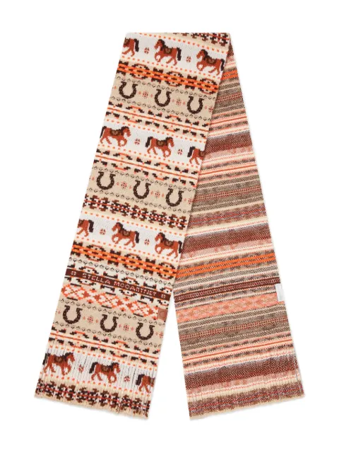 Stella McCartney Fair Isle wool scarf Neutrals 6K11303S2614