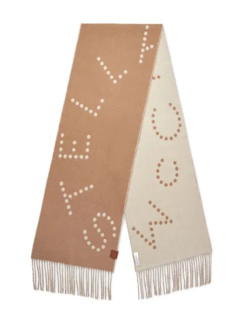 Stella McCartney logo fringe scarf Neutrals 6K09323S2541