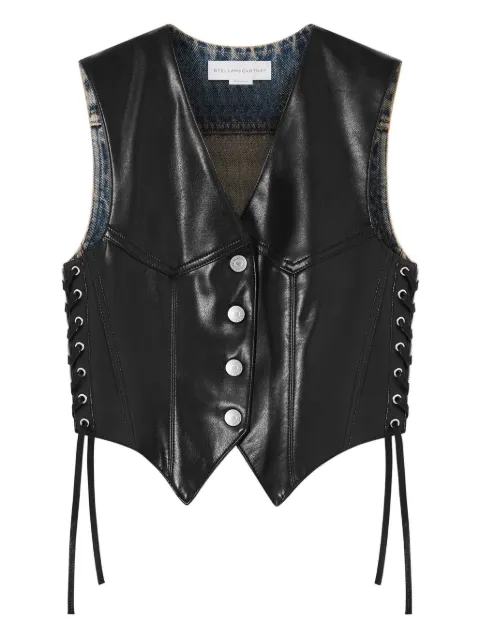 Stella McCartney cropped tailored vegan waistcoat Black 6D04553SQH48