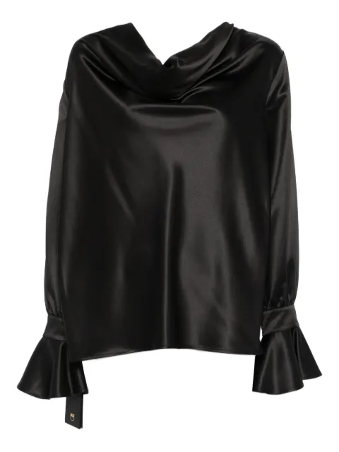 PINKO Filipa cowl-neck long-sleeve blouse Black 105961A2YM