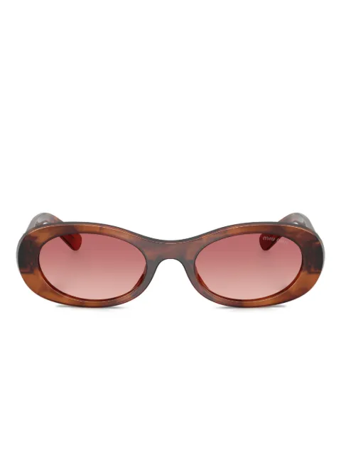 Miu Miu Eyewear tortoiseshell-pattern oval-frame sunglasses Brown MU06ZS