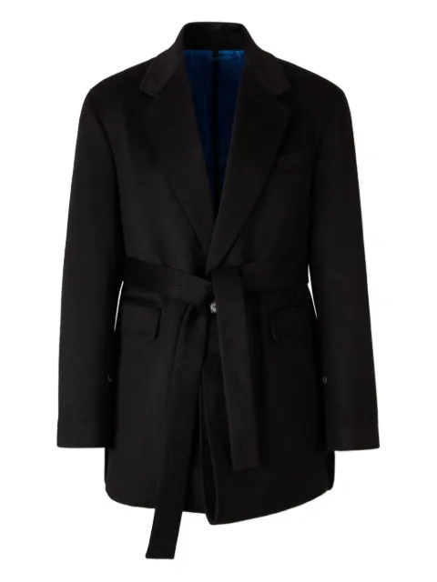 Setchu flap-pocket tie-waist coat Black U252C029W014100WS