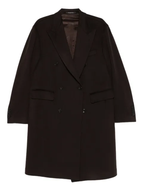 Tagliatore double-breasted pocket coat Brown CLD10B010056U