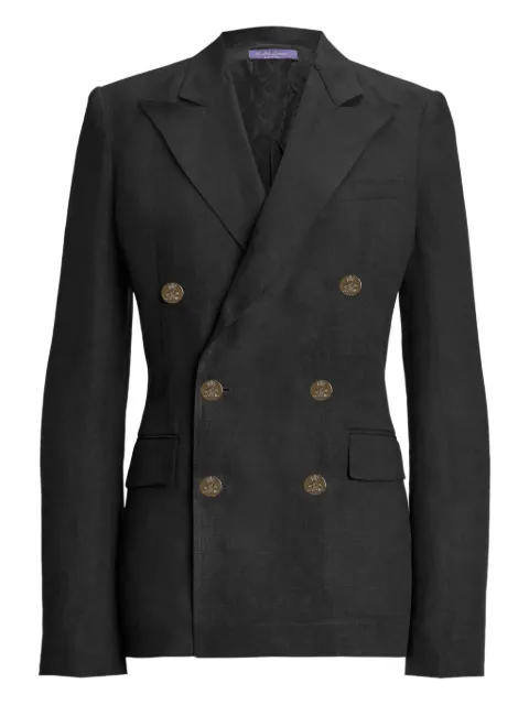 Ralph Lauren Collection double-breasted linen blazer Black 290955045002