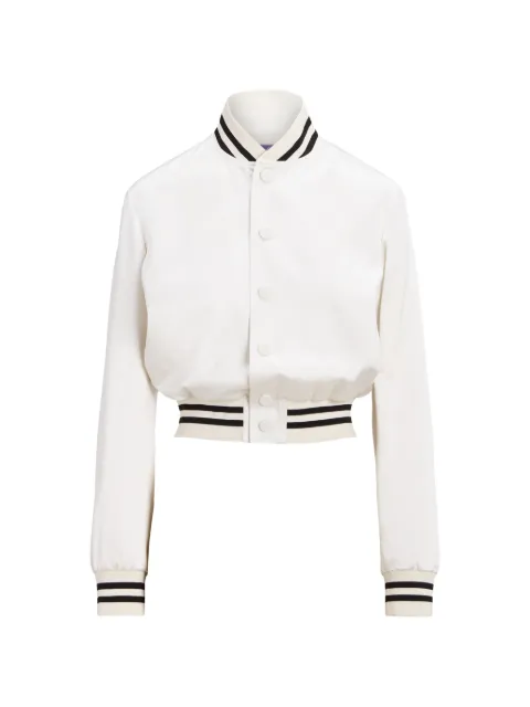 Ralph Lauren Collection striped bomber jacket White 290920115