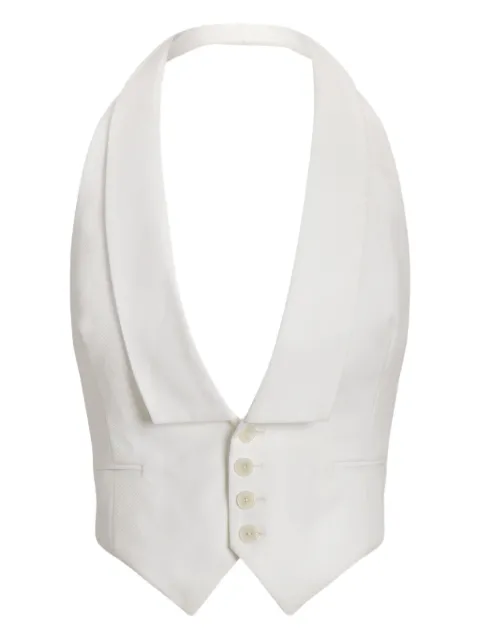 Ralph Lauren Collection buttoned collar waistcoat White 290926013