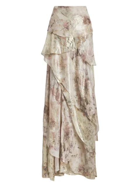 Ralph Lauren Collection ruffled floral skirt Neutrals 290927381