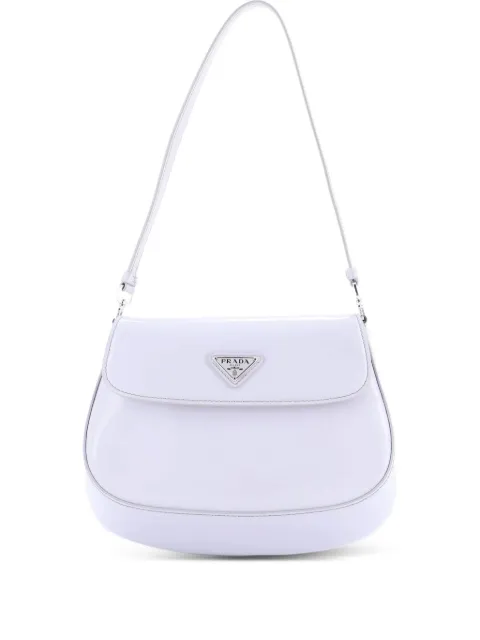 Prada Pre-Owned Cleo Flap Shoulder Bag Spazzolato Leather Small hobo bag Grey U7KMKPXBGCK2KNLB