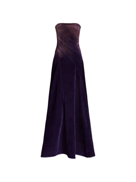 Ralph Lauren Collection diagonal-seam strapless maxi dress Purple 290925979