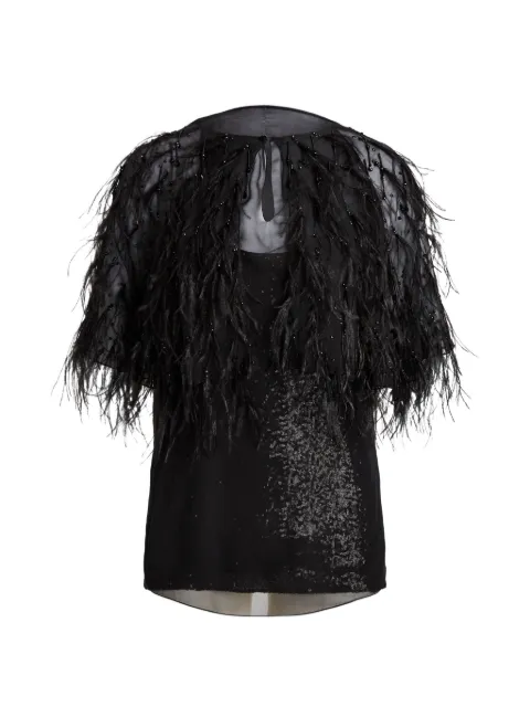 Ralph Lauren Collection feather-embellished blouse Black 290927420