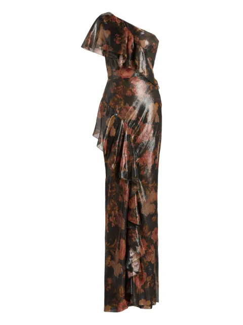 Ralph Lauren Collection one-shoulder ruffled-detail maxi dress Black 290895374