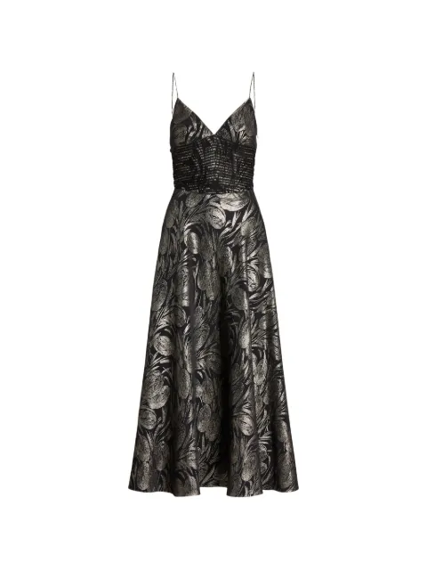 Ralph Lauren Collection Henri floral V-neck midi dress Black 290919015