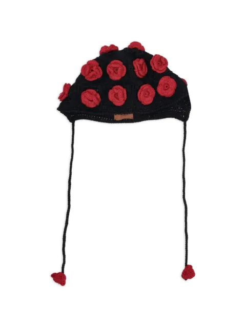 Alanui roses bonnet hat Black LWLA03AE25KNI001