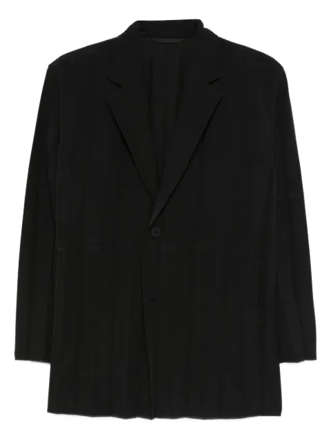 Homme Plissé Issey Miyake pleated buttoned blazer Black HP58FD160