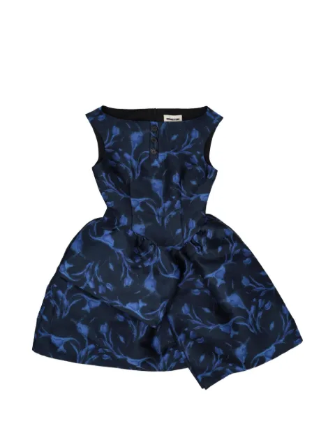 SHUSHU/TONG asymmetric panel short dress Blue MWDEDR03LIM003