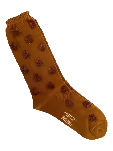 Antipast pompom-detail socks Brown AS174C