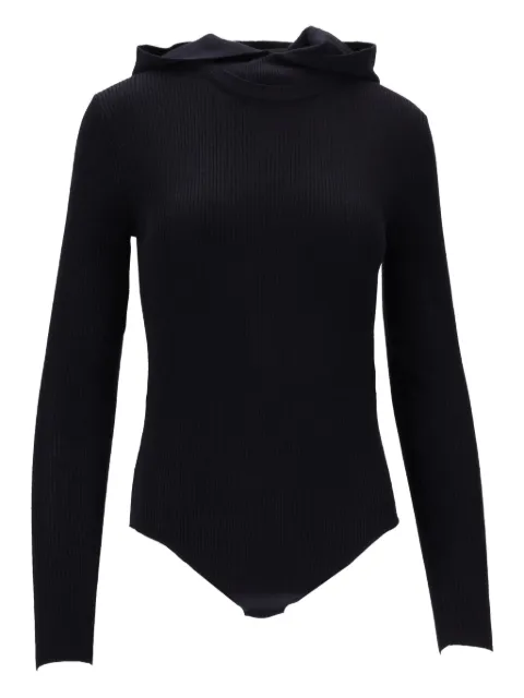 P.A.R.O.S.H. hooded ribbed body Black D500713LEILA25