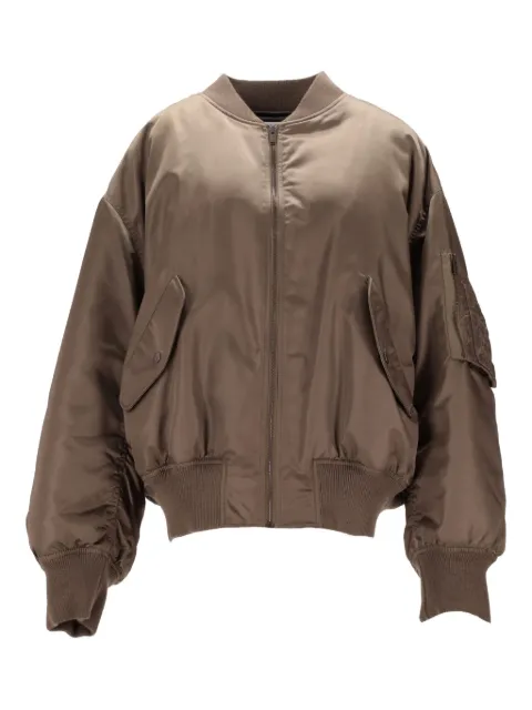 Saint Laurent ruched-detail bomber jacket Brown 838713YZ9BV