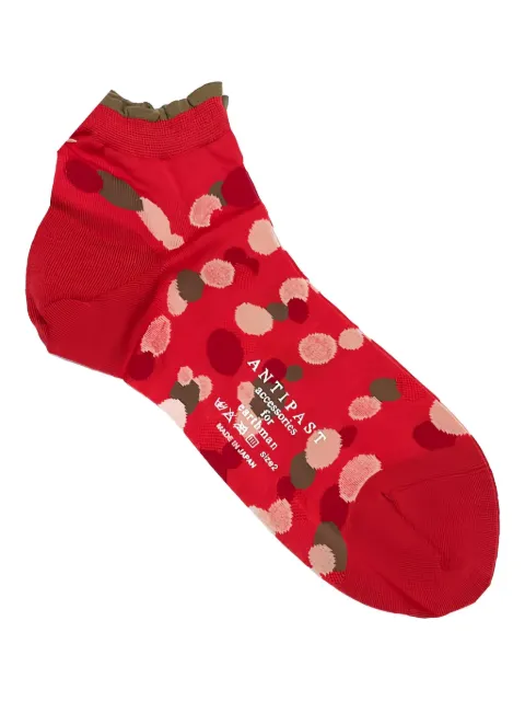 Antipast polka-dot short socks Red AM587S