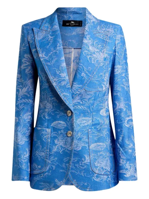 ETRO printed-brocade jacket Blue WRCA000999TJA92