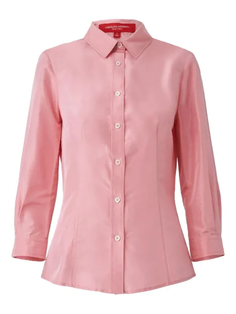 Carolina Herrera buttoned taffeta shirt Pink 2097TAF652