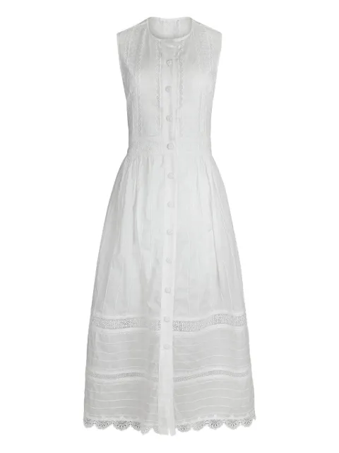 Waimari Solaire lace button dress White D357CTW