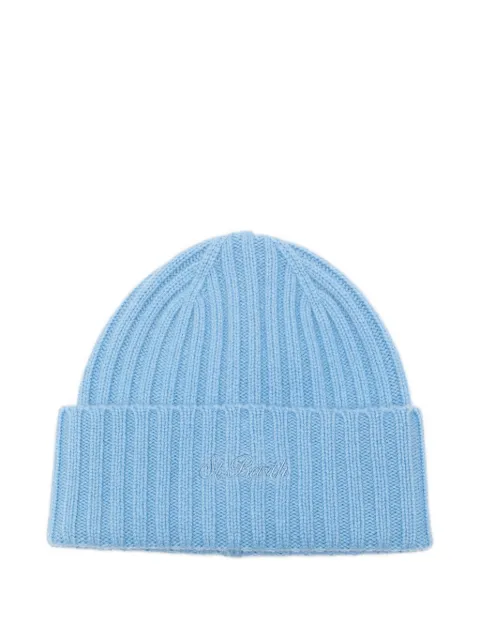 MC2 Saint Barth Wengen cashmere ribbed embroidered hat Blue WENG0025