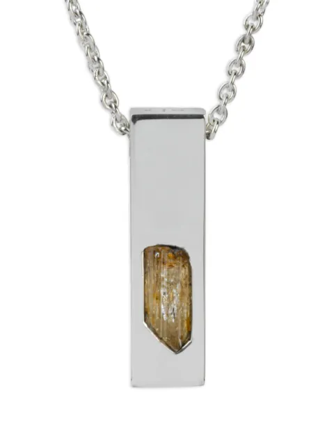 Parts of Four silver Cuboid Amulet topaz necklace Silver K544PAITOP