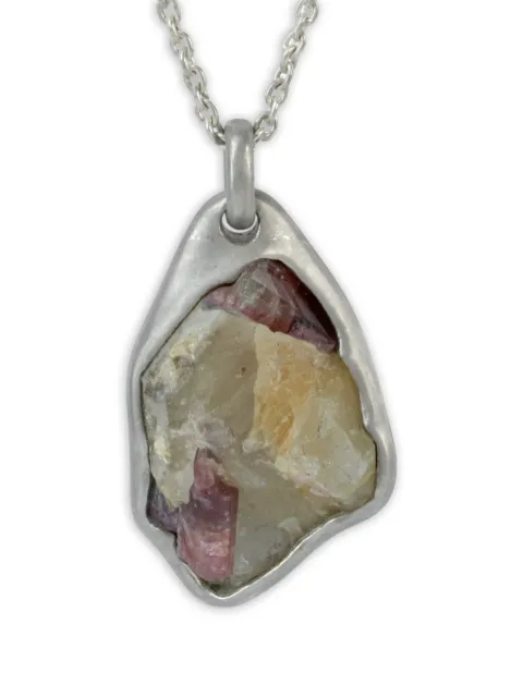Parts of Four sterling silver Halos rubellite tourmlaine necklace Silver K354DARBL
