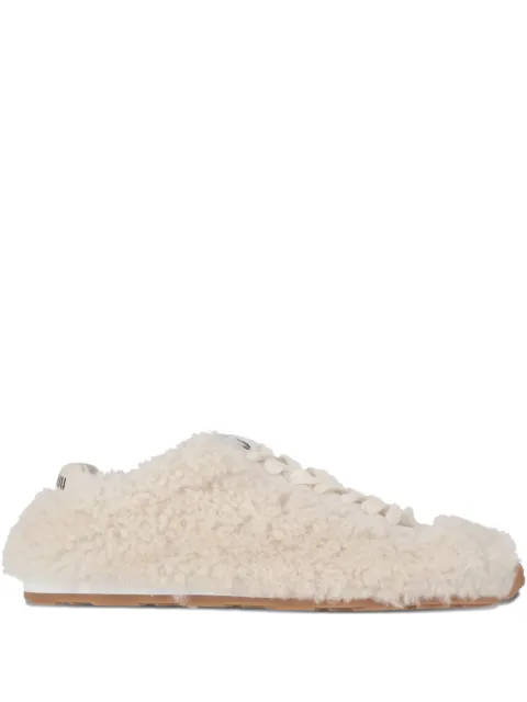 Miu Miu shearling lace-up sneakers Neutrals 5E529EF005173