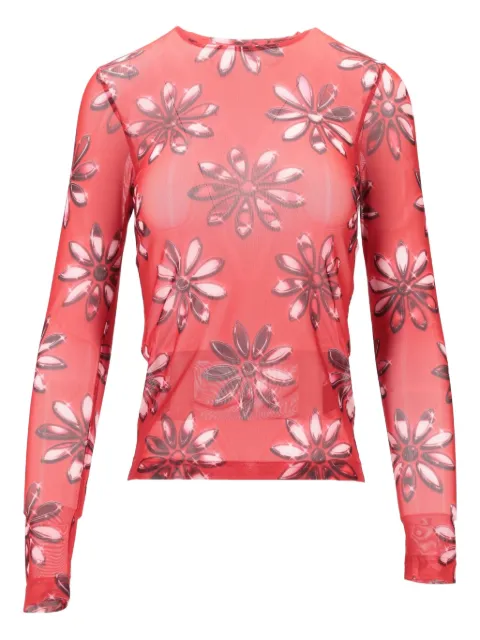 MERYLL ROGGE floral long-sleeved T-shirt Red 300325WS25