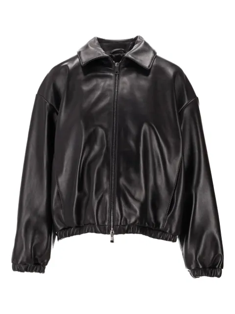 La-Rose nappa zip jacket Black 1661