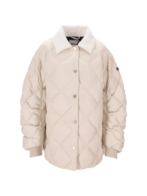 Lempelius corduroy-collar quilted jacket Neutrals 237FIA5050