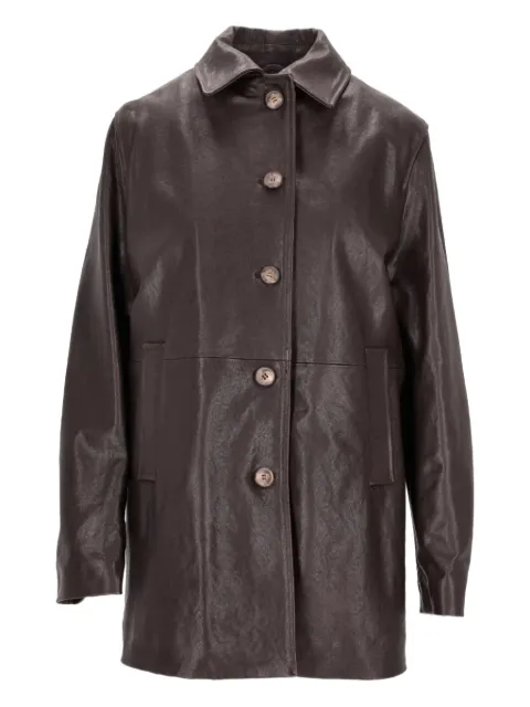 La-Rose belted-leather coat Brown 1551
