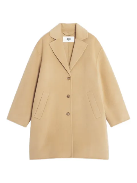 Maison Kitsuné button wool coat Neutrals PW02211WQ40670115
