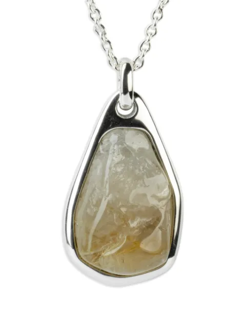 Parts of Four sterling silver Halos rutilated quartz necklace Silver K474PARQ