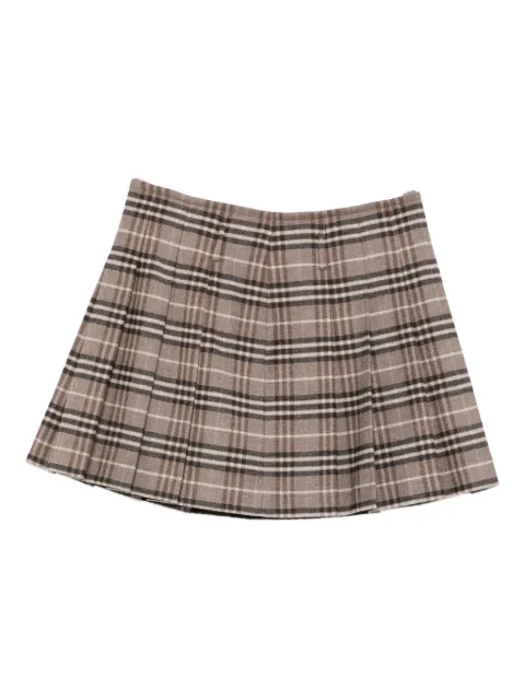Seventy plaid pleated mini skirt Brown GO0779160256