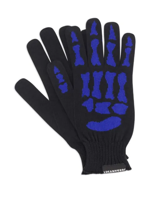 JORDANLUCA skeleton-print gloves Black A25AFAG802V1